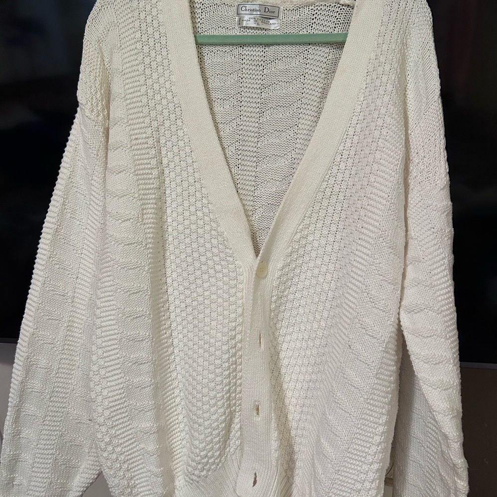 Dior Cream Knit Cardigan